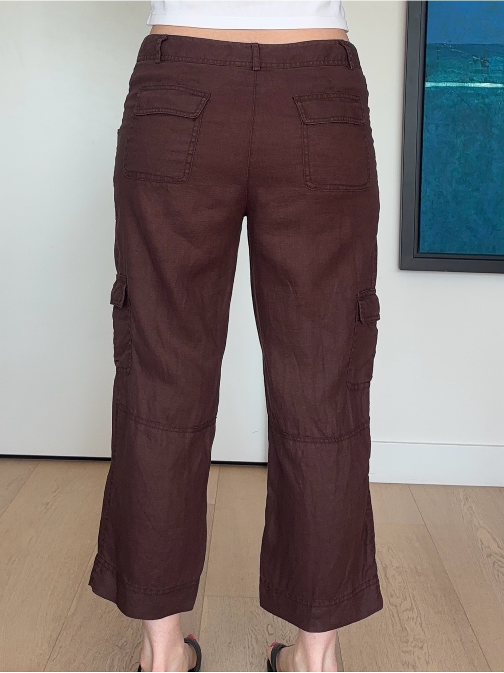 Brown Linen Capris